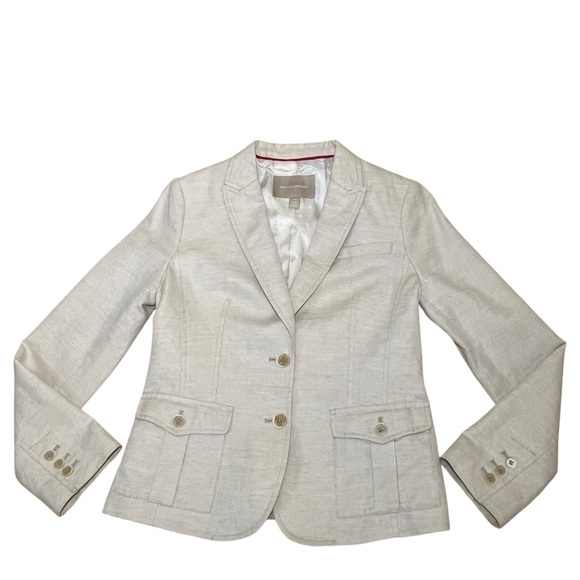 Banana Republic Blazer Cream‎ Ivory Two Button Size 2Petite Business Casual - Picture 1 of 13